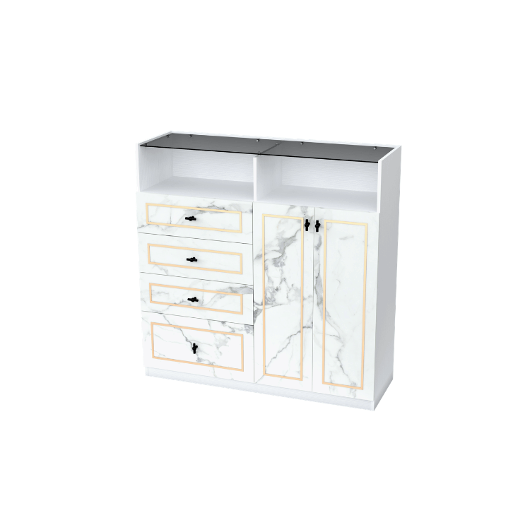 ตู้ลิ้นชัก 4 ลิ้นชัก WISDOM DESIGN FURNITURE GDW-121 120 ซม. สีขาว/ซอฟท์มาร์เบิ้ล
